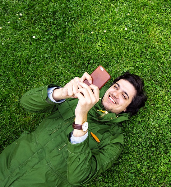 Man using his mobile phone